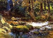 Frederick Arthur Bridgman River Landscape with Deer oil painting